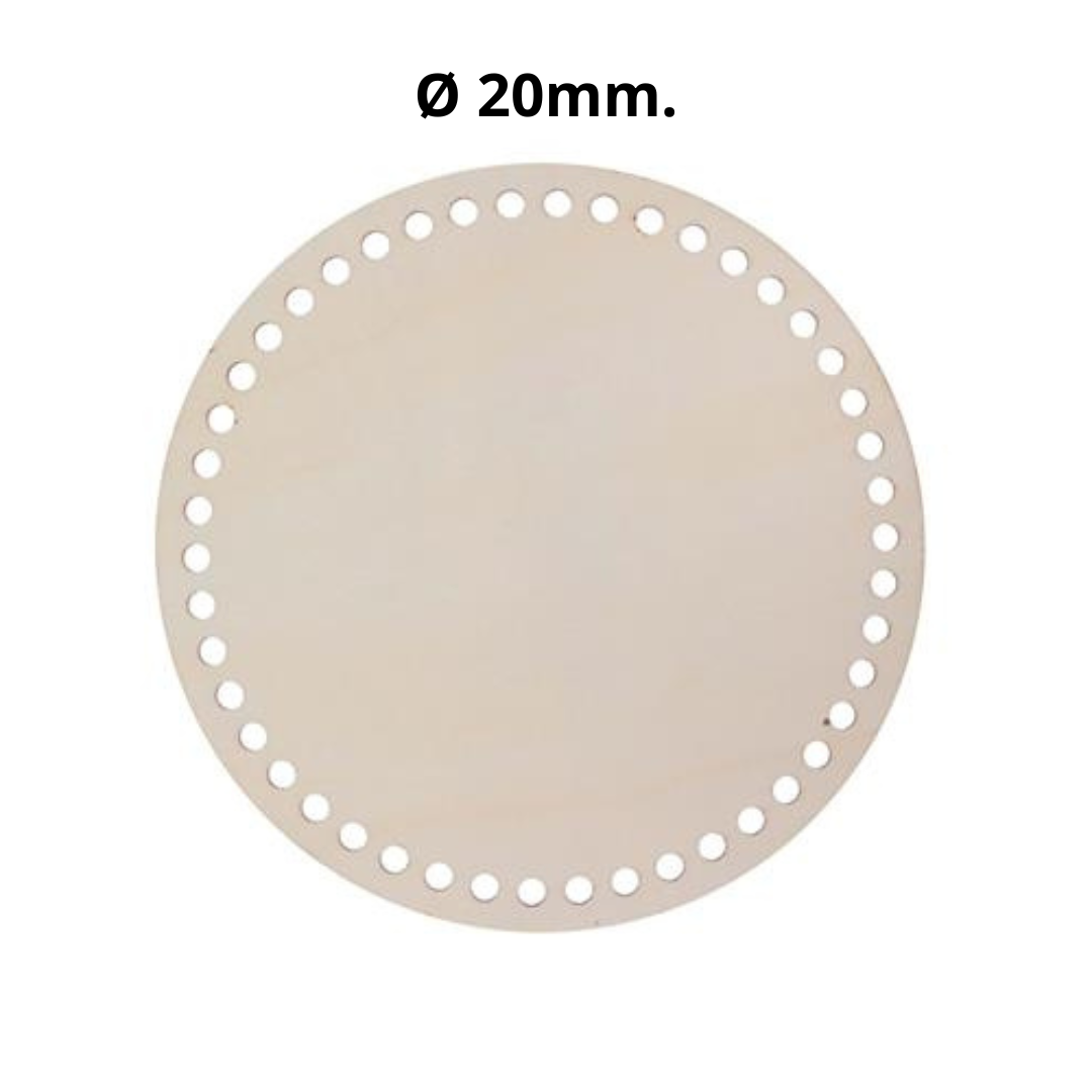 Disco Legno con Fori 7mm. (Ø 20cm.)